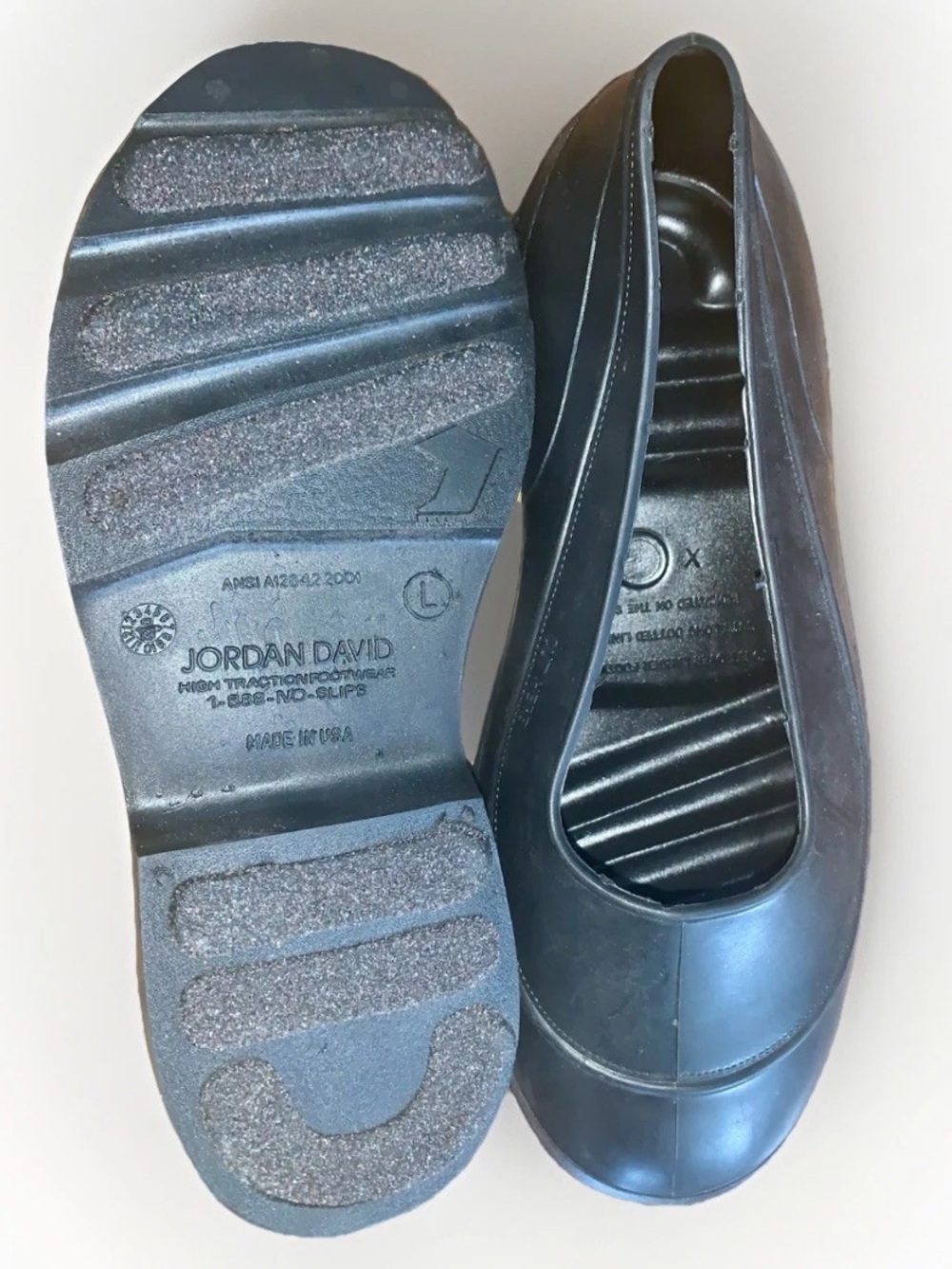 JORDAN DAVID FOOTWEAR All-Weather Traction GRIPS Ice Snow Oil OverShoe Covers LG